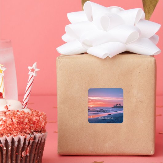 Sticker Carré Malibu, CA photo pittoresque (Fête)