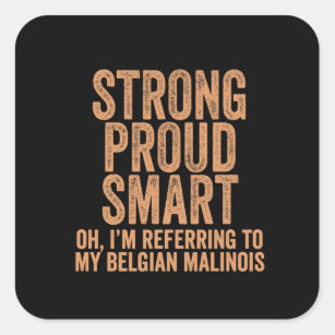 Sticker Carré Malinois belge