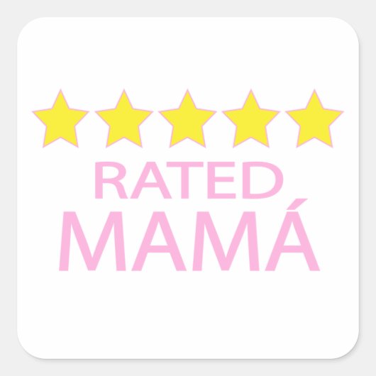 Sticker Carré Mamá cinq étoiles (Devant)