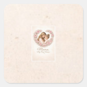 Sticker Carré Mama — Mon Premier Chez Moi Fleurs de Mère et Fi
