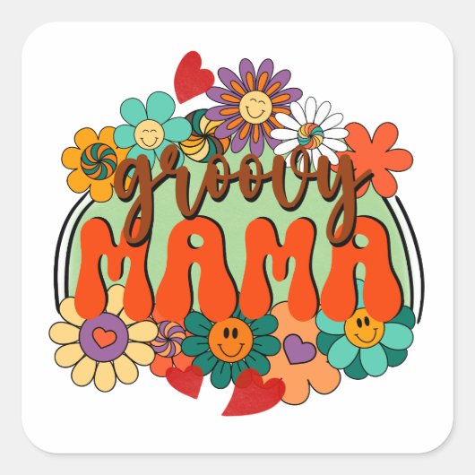 Sticker Carré Mama Super Floral (Devant)
