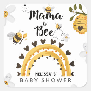 Sticker Carré Mama to Bee Baby shower