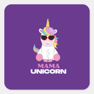 Sticker Carré Mama Unicorn Magic Squad