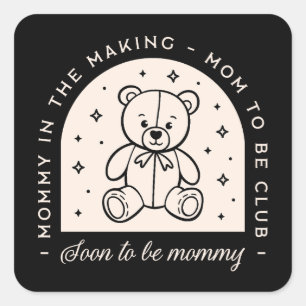 Sticker Carré Maman bientôt être maman enceinte club mignonne