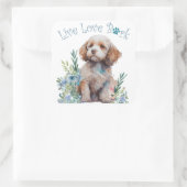 Sticker Carré Maman Chien Cockapoo Floral (Sac)
