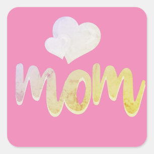 Sticker Carré Maman - Coeur