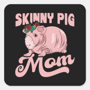 Sticker Carré Maman de cochon maigre