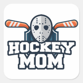 Sticker Carré Maman du hockey