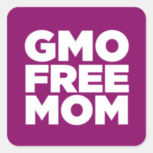 STICKER CARRÉ MAMAN LIBRE DE GMO (POURPRE)