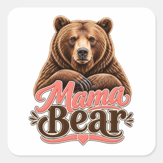 Sticker Carré Maman Ourse (Devant)