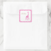 Sticker Carré Maman rose et Giraffes de bébé (Sac)