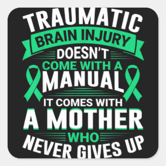 Sticker Carré Maman Traumatic Brain Injury Awareness TBI Mother 