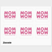 Sticker Carré Maman, Wow ! (Feuille)