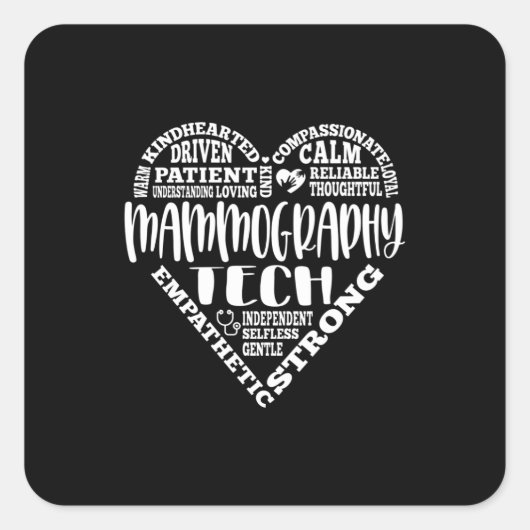 Sticker Carré Mammographie, technologue Mammo (Devant)