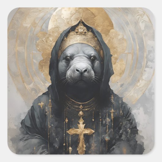 Sticker Carré Manatee Nun (Devant)