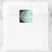 Sticker Carré Mandala Abstrait, un peu vert (Sac)