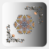 Sticker Carré Mandala Bloom Clair & Obscur (Devant)