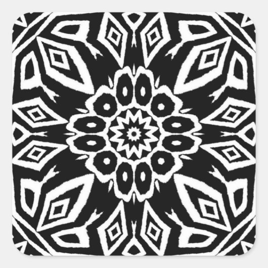 Sticker Carré Mandala de minuit (Devant)
