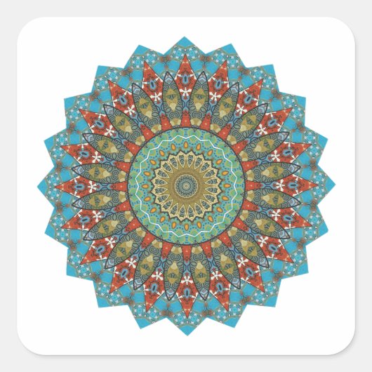 Sticker Carré Mandala décoratif (Devant)