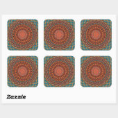 Sticker Carré Mandala Décoratif (Feuille)