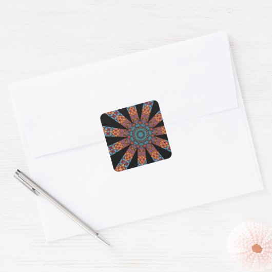 Sticker Carré Mandala Décoratif (Enveloppe)