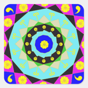 Sticker Carré Mandala : Décoratif
