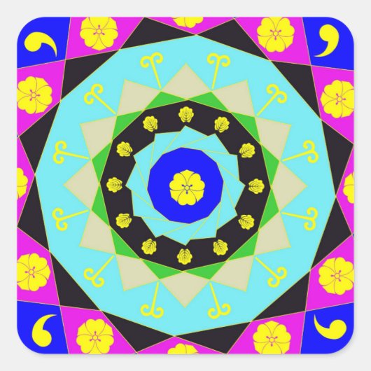 Sticker Carré Mandala : Décoratif (Devant)