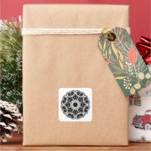 Mandala floral noir et blanc 