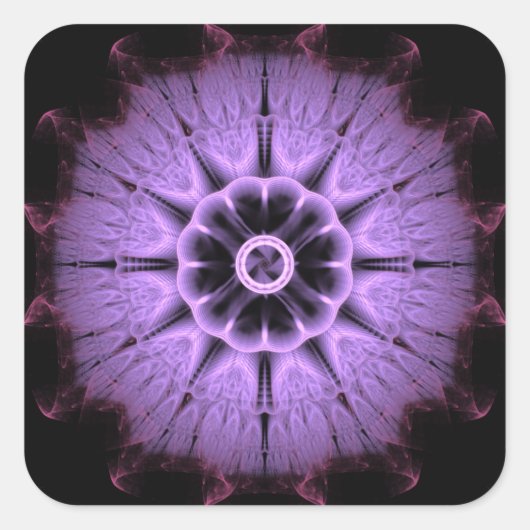 Sticker Carré Mandala fractal (Devant)