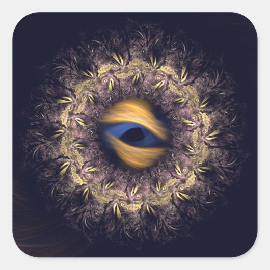 Sticker Carré Mandala fractal (Devant)
