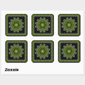 Sticker Carré Mandala fractal coloré (Feuille)