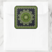 Sticker Carré Mandala fractal coloré (Sac)