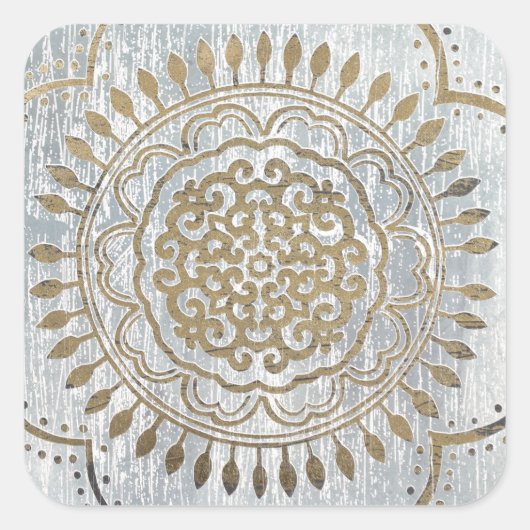 Sticker Carré Mandala Gold Design (Devant)