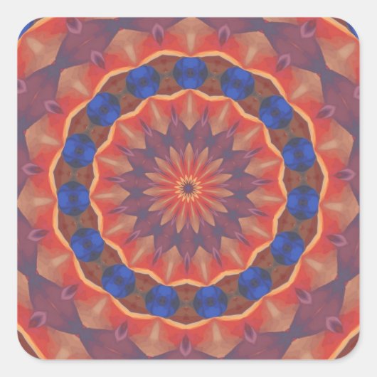 Sticker Carré Mandala infini de diversités (Devant)