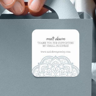 Sticker Carré Mandala moderne pour remercier les petites entrepr