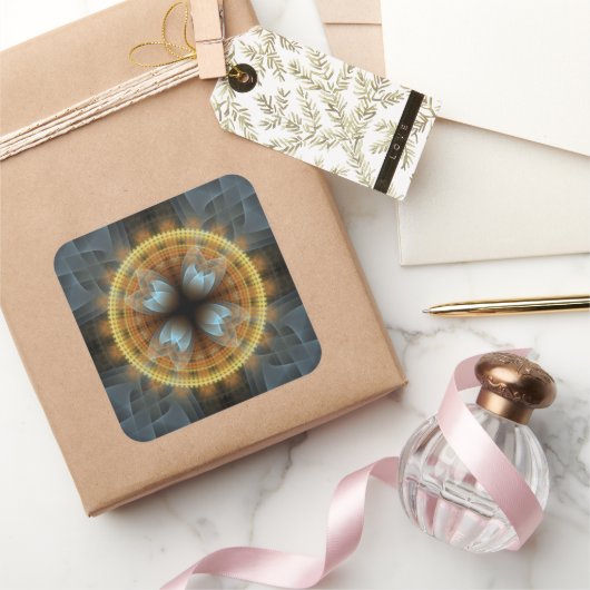 Sticker Carré Mandala motif fractal fée ornate (Cadeaux)