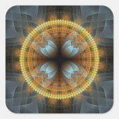 Sticker Carré Mandala motif fractal fée ornate (Devant)