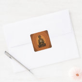 Sticker Carré mandala orange pour Bouddha (Enveloppe)