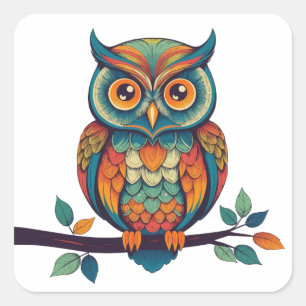 Sticker Carré Mandala Owl
