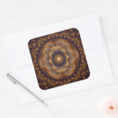 Sticker Carré Mandala rouge orné (Enveloppe)