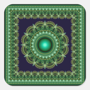Sticker Carré Mandala vedette factice
