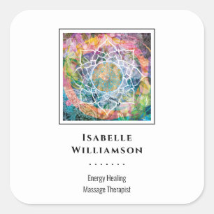 Sticker Carré Mandala Zen Reiki Yoga Massage Sacré Spirituel