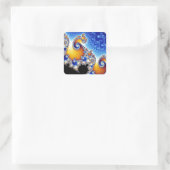 Sticker Carré Mandelbrot Set Satellite Double Spirale Fractale (Sac)