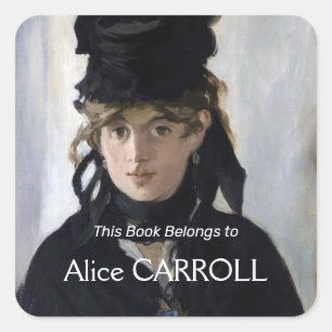 Sticker Carré Manet - Berthe Morisot with a bouquet of violets