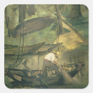 Sticker Carré Manet le pêcheur, c.1861