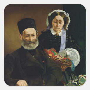 Sticker Carré Manet Portrait de M et Mme Auguste Manet