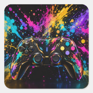 Sticker Carré Manette de jeu