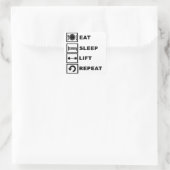 Sticker Carré Mange, dors, lève-toi, répète. (Sac)