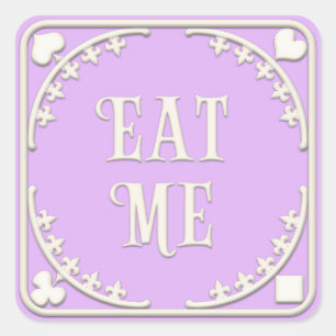 Sticker Carré "Mange-moi" Wonderland Tea Party Charming Purple