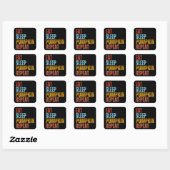 STICKER CARRÉ MANGER DORMIR CITROUILLE RÉPÉTER (Feuille)